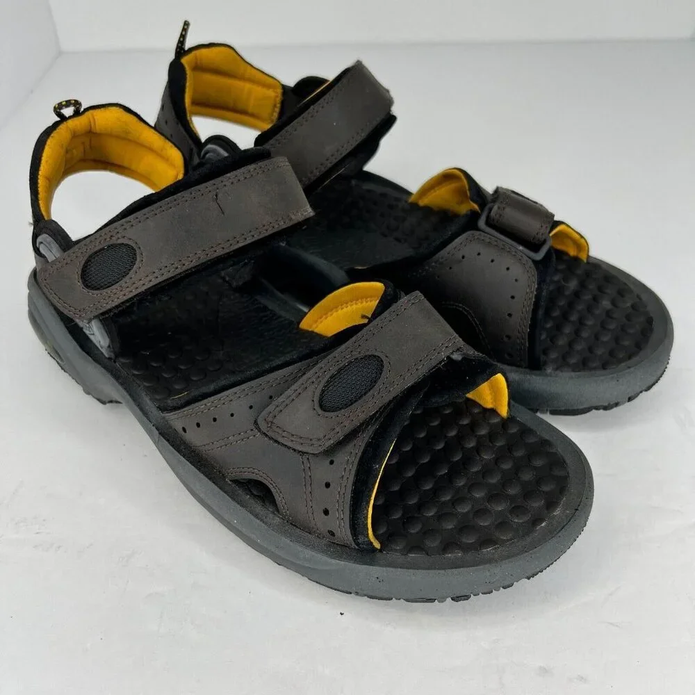 Nunn Bush Mens Gray Dual Comfort Adjustable Upper Straps Size 10M Sandals